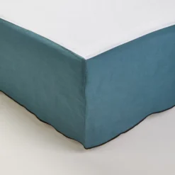 Cache Sommier CARLINA Pétrole Et Bourdon Noir