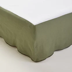 Cache Sommier CARLINA Kaki Grisé Et Bourdon Noir -Décoration & meubles pour la maison cache sommier CARLINA 006454 GVG 4