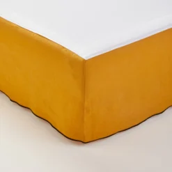 Cache Sommier CARLINA Ocre Et Bourdon Noir -Décoration & meubles pour la maison cache sommier CARLINA 006454 J18G 4