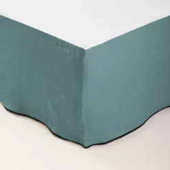 Cache Sommier CARLINA Vert De Gris Et Bourdon Noir -Décoration & meubles pour la maison cache sommier CARLINA 006454 V4G 4