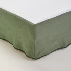 Cache Sommier NINO Kaki Grisé Et Feston Noir -Décoration & meubles pour la maison cache sommier NINO 007697 GVFG 4