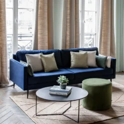 Canapé 2 Places CESARE Velours Bleu Nuit 13 Canapé 2 Places CESARE Velours Bleu Nuit -Décoration & meubles pour la maison canape 2 places CESARE 007728 B20 1