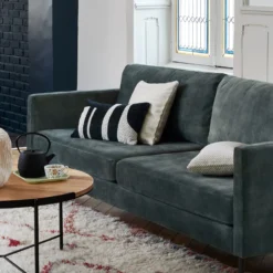 Canapé 2 Places CESARE Velours Vintage Kaki Grisé -Décoration & meubles pour la maison canape 2 places CESARE 007728 GV ND 1