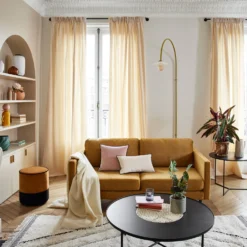 Canapé 2 Places CESARE Velours Moutarde -Décoration & meubles pour la maison canape 2 places CESARE 007728 J10 1