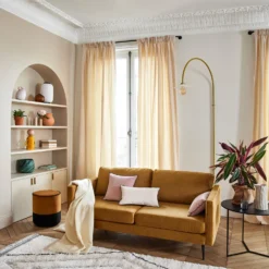 Canapé 2 Places CESARE Velours Moutarde -Décoration & meubles pour la maison canape 2 places CESARE 007728 J10 2