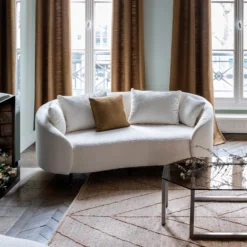 Canapé 2 Places JULIKA écru Bouclé -Décoration & meubles pour la maison canape 2 places JULIKA 007753 N1 2