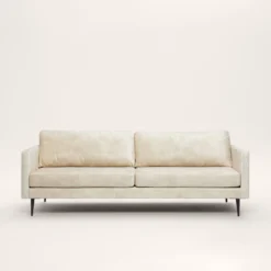 Canapé 3 Places CESARE Velours Vintage Calcaire