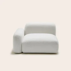 Chauffeuse Modulable Accoudoir Bas G ISILD Bouclette Ivoire