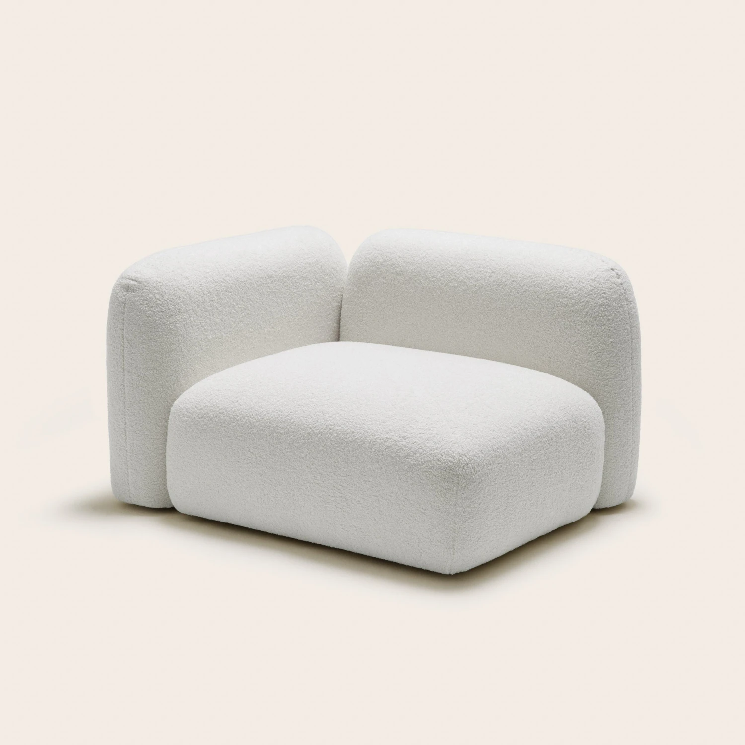 Chauffeuse Modulable Accoudoir G ISILD Bouclette Ivoire 2 Chauffeuse Modulable Accoudoir G ISILD Bouclette Ivoire – Image 2