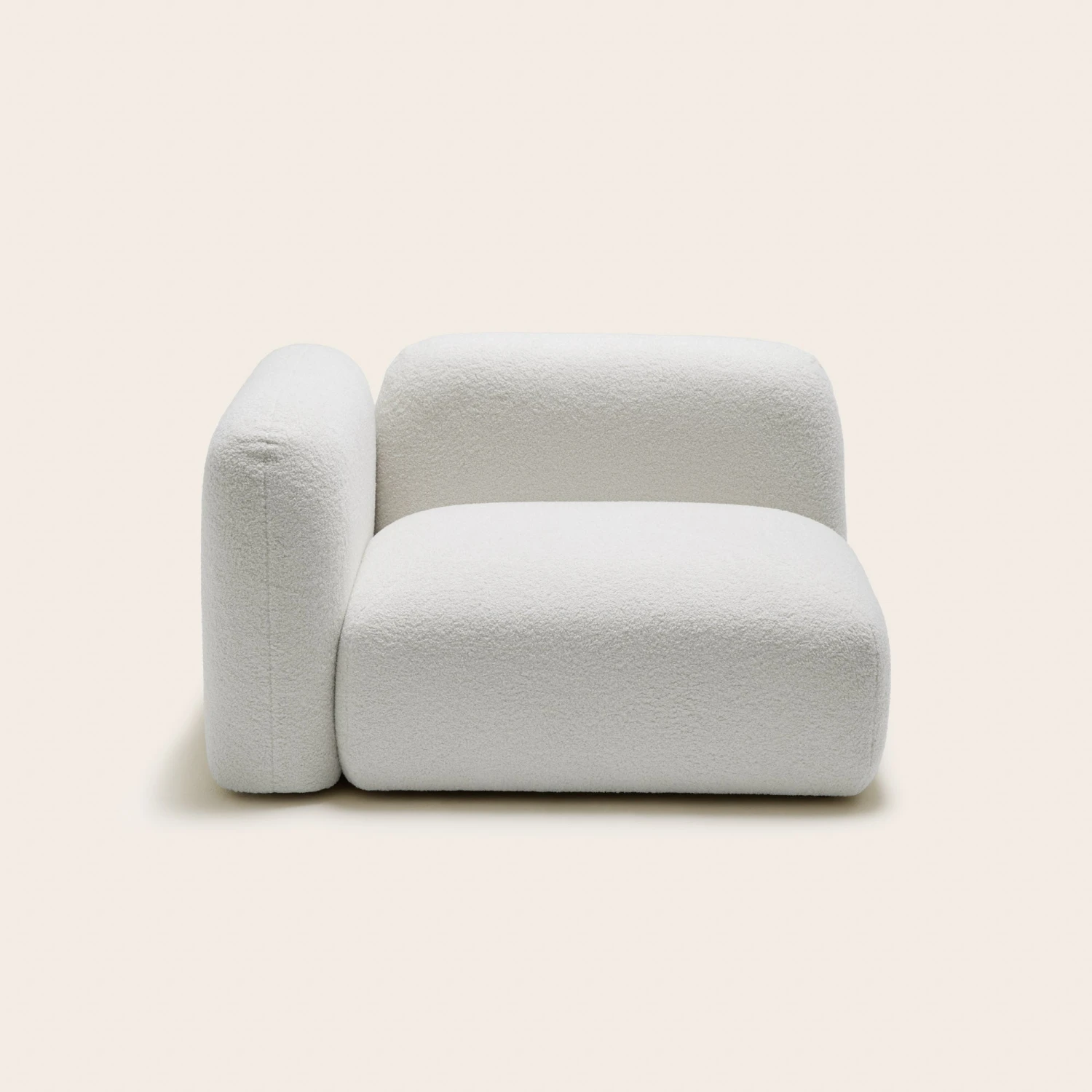 Chauffeuse Modulable Accoudoir G ISILD Bouclette Ivoire 1 Chauffeuse Modulable Accoudoir G ISILD Bouclette Ivoire