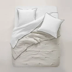 Couvre-lit Matelassé CARLINA Calcaire Et Bourdon Noir -Décoration & meubles pour la maison couvre lit matelasse CARLINA 006499 N2G 7