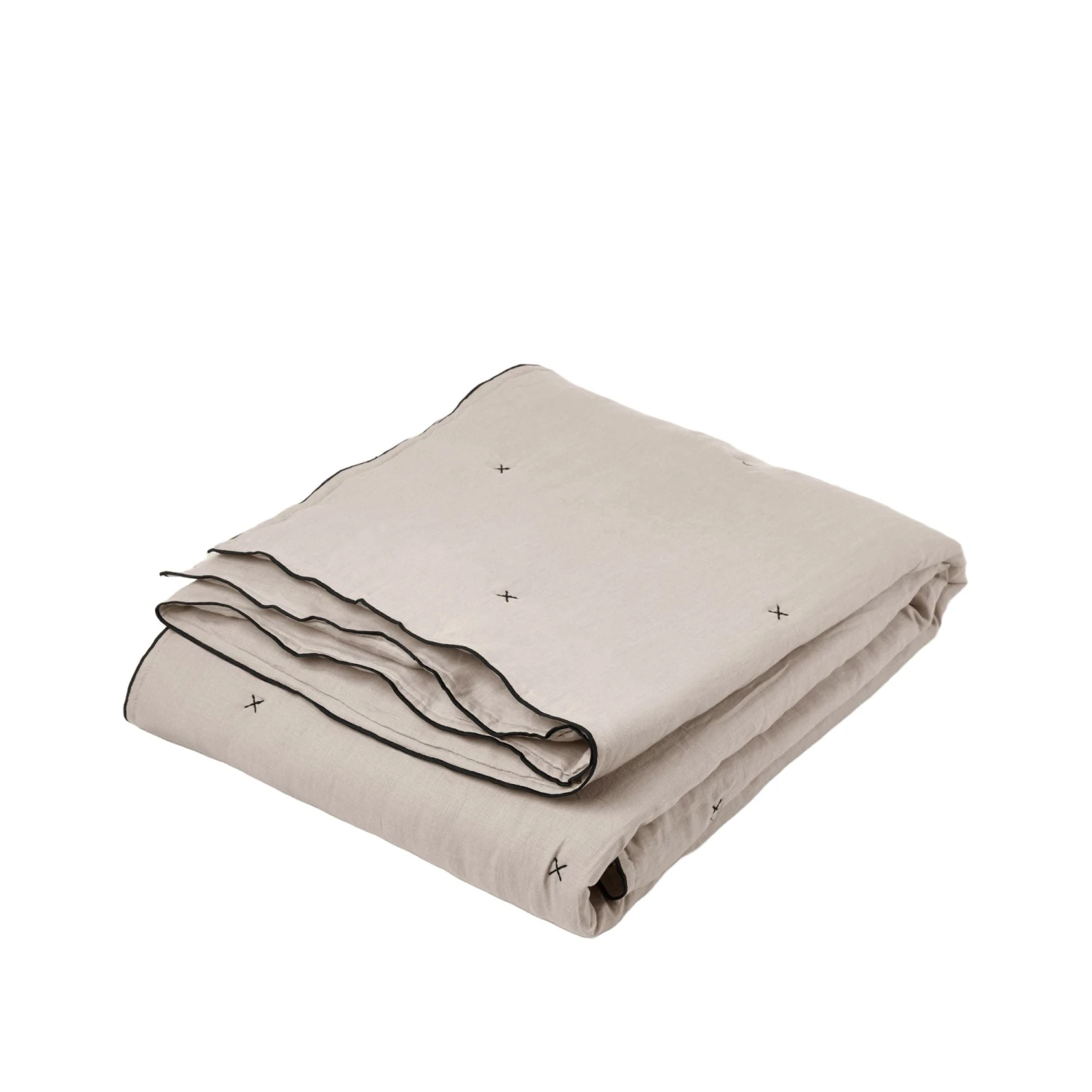 Couvre-lit Matelassé CARLINA Ficelle Et Bourdon Noir 8 Couvre-lit Matelassé CARLINA Ficelle Et Bourdon Noir – Image 8