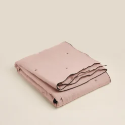 Couvre-lit Matelassé CARLINA Rose Poudré Et Bourdon Noir -Décoration & meubles pour la maison couvre lit matelasse CARLINA 006499 RG 4