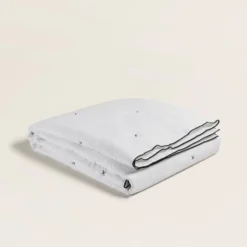 Couvre-lit Matelassé CARLINA Blanc Pur Et Bourdon Noir -Décoration & meubles pour la maison couvre lit matelasse CARLINA 006499 WG 4