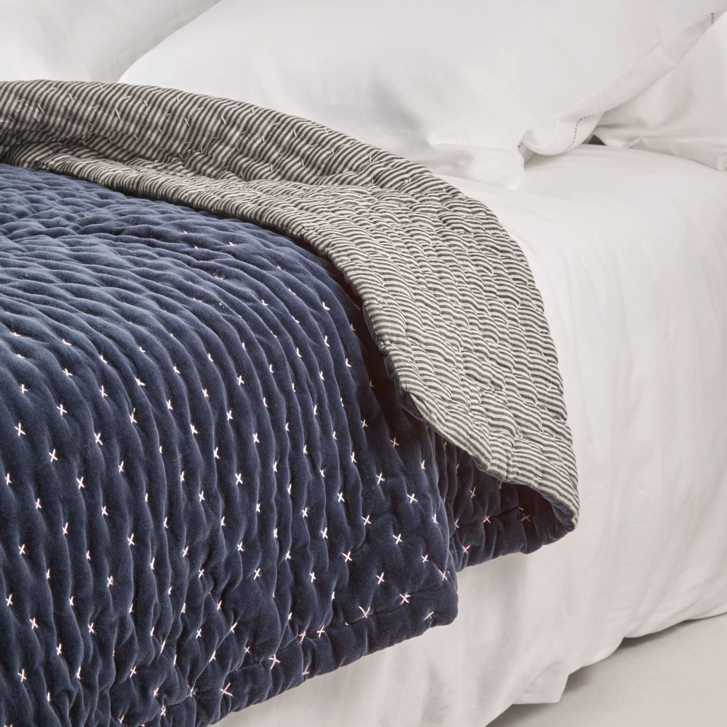 Couvre-lit Matelassé MALO Bleu Nuit 8 Couvre-lit Matelassé MALO Bleu Nuit – Image 8