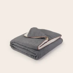 Couvre-lit DASHAN Noir Blanc Et Feston Terracota