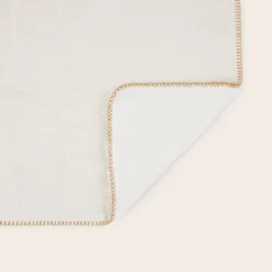 Couvre-lit DASHAN Ecru Et Feston Ocre -Décoration & meubles pour la maison couvre lit DASHAN 009037 N1 7