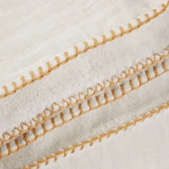 Couvre-lit DASHAN Ecru Et Feston Ocre -Décoration & meubles pour la maison couvre lit DASHAN 009037 N1 9