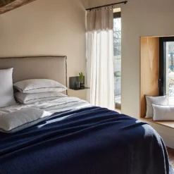 Couvre-lit ILARIO Encre Bleue Et Feston Noir -Décoration & meubles pour la maison couvre lit ILARIO 008010 B20FG 1