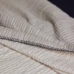 Couvre-lit ILARIO Naturel Et Feston Noir -Décoration & meubles pour la maison couvre lit ILARIO 008010 N2FG 9