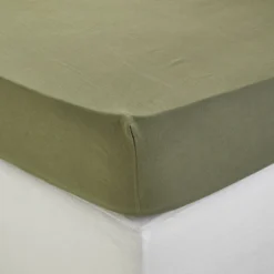 Drap Housse CARLINA Kaki Grisé