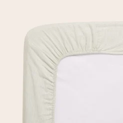 Drap Housse FINEA Ivoire Et Vert De Gris 7 Drap Housse FINEA Ivoire Et Vert De Gris -Décoration & meubles pour la maison drap housse FINEA 009159 WV 5