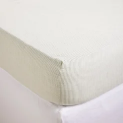 Drap Housse FINEA Ivoire Et Vert De Gris