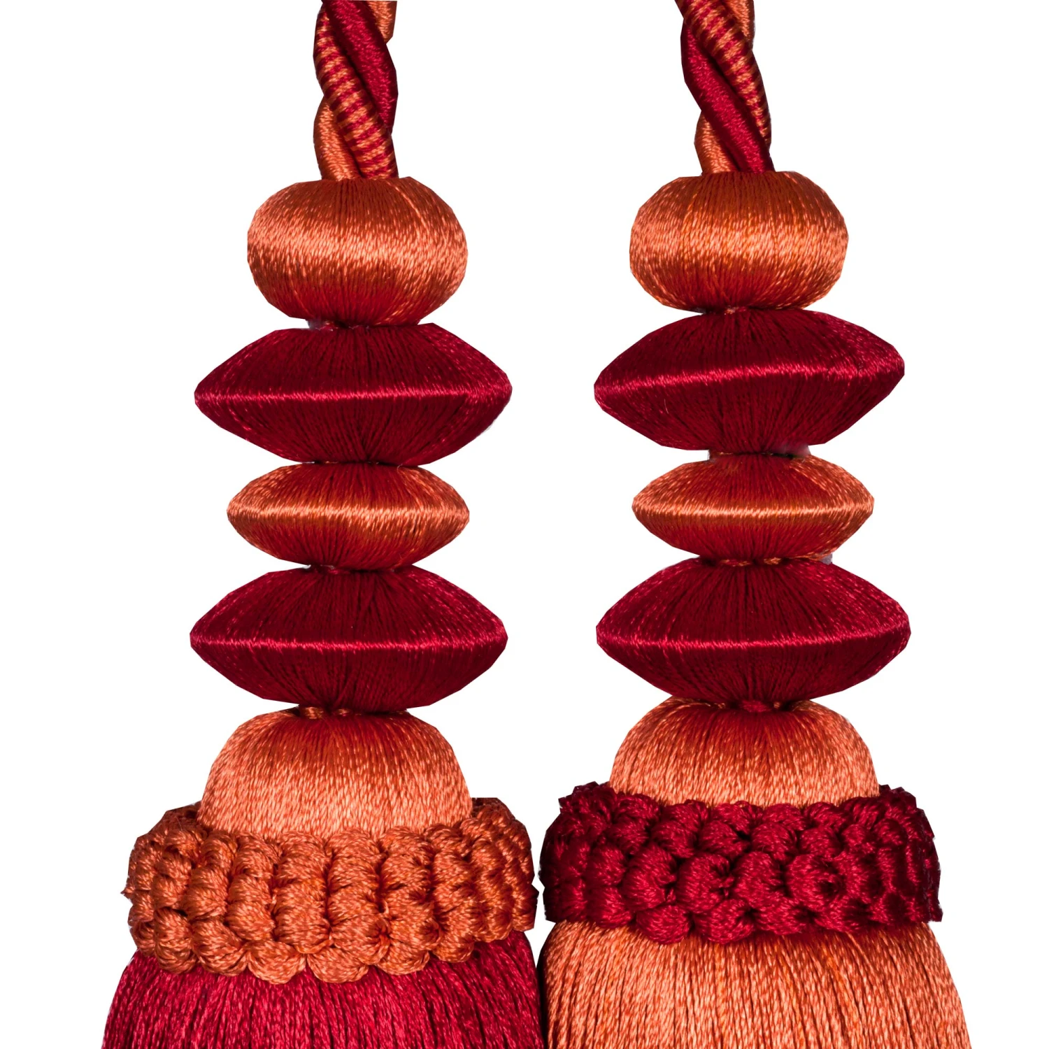 Embrasse Pompon BELLAGIO Orange Et Rouge 5 Embrasse Pompon BELLAGIO Orange Et Rouge – Image 5