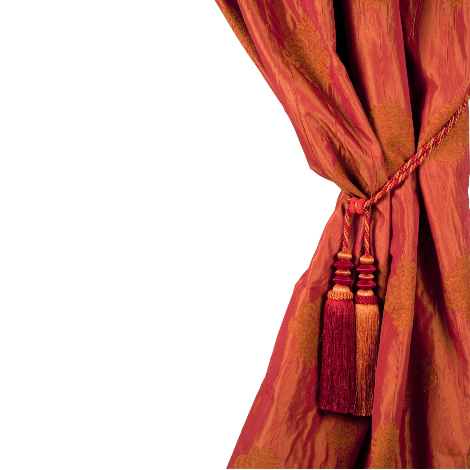 Embrasse Pompon BELLAGIO Orange Et Rouge 2 Embrasse Pompon BELLAGIO Orange Et Rouge – Image 2