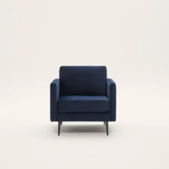 Fauteuil CESARE Velours Bleu Nuit