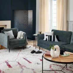 Fauteuil CESARE Velours Vintage Kaki Grisé 14 Fauteuil CESARE Velours Vintage Kaki Grisé -Décoration & meubles pour la maison fauteuil CESARE 007732 GV ND 2