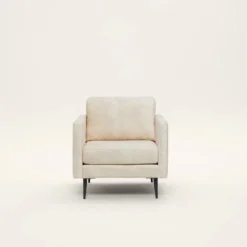 Fauteuil CESARE Velours Vintage Calcaire