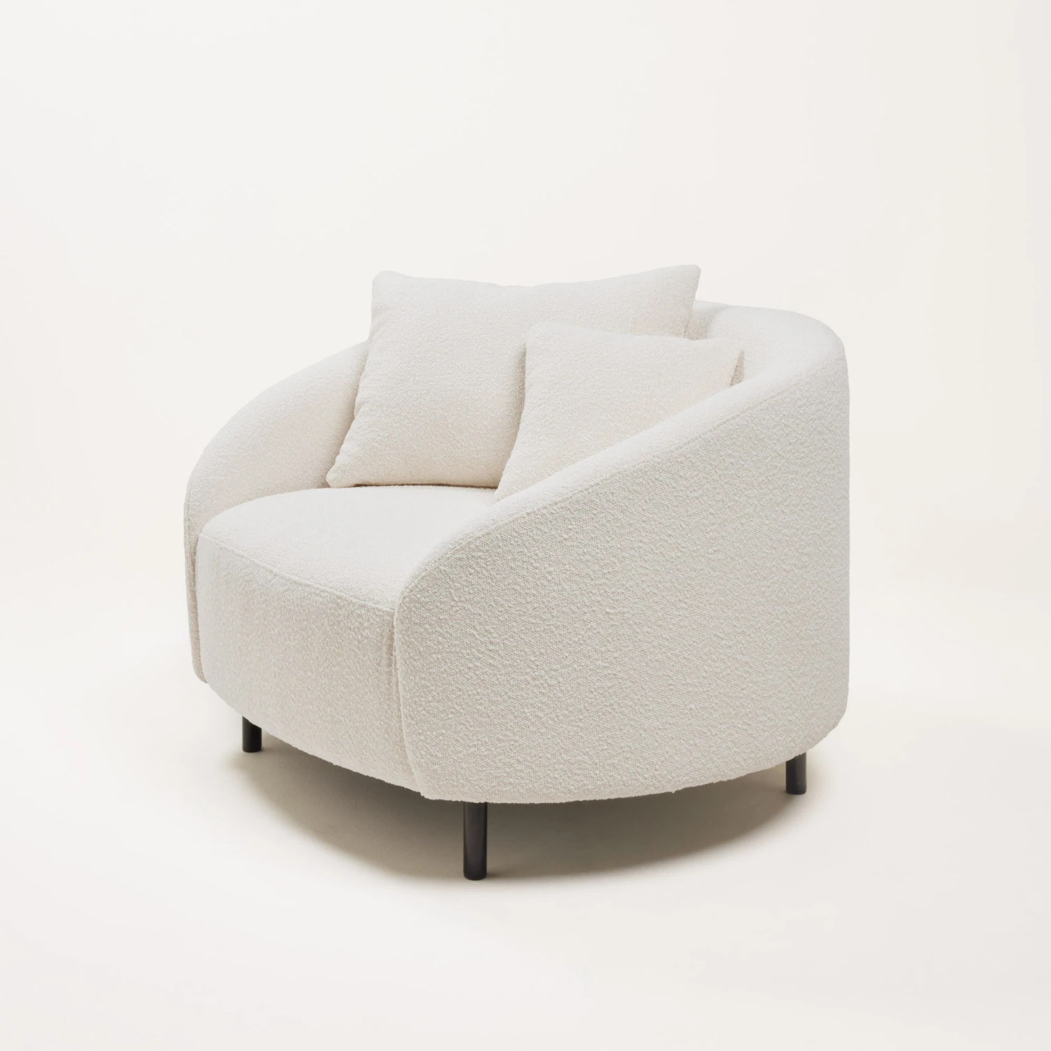 Fauteuil JULIKA écru Bouclé 5 Fauteuil JULIKA écru Bouclé – Image 5