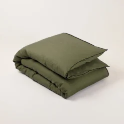 Housse D'édredon CARLINA Kaki Grisé Et Bourdon Noir