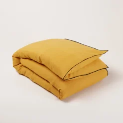 Housse D'édredon CARLINA Ocre Et Bourdon Noir