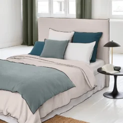 Housse D'édredon CARLINA Vert De Gris Et Bourdon Noir 10 Housse D'édredon CARLINA Vert De Gris Et Bourdon Noir -Décoration & meubles pour la maison housse d edredon CARLINA 006501 V4G 1