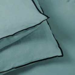 Housse D'édredon CARLINA Vert De Gris Et Bourdon Noir 14 Housse D'édredon CARLINA Vert De Gris Et Bourdon Noir -Décoration & meubles pour la maison housse d edredon CARLINA 006501 V4G 7