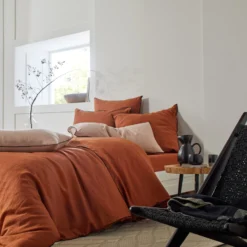 Housse De Couette CARLINA Terracotta Et Bourdon Noir 12 Housse De Couette CARLINA Terracotta Et Bourdon Noir -Décoration & meubles pour la maison housse de couette CARLINA 005724 M9G 1