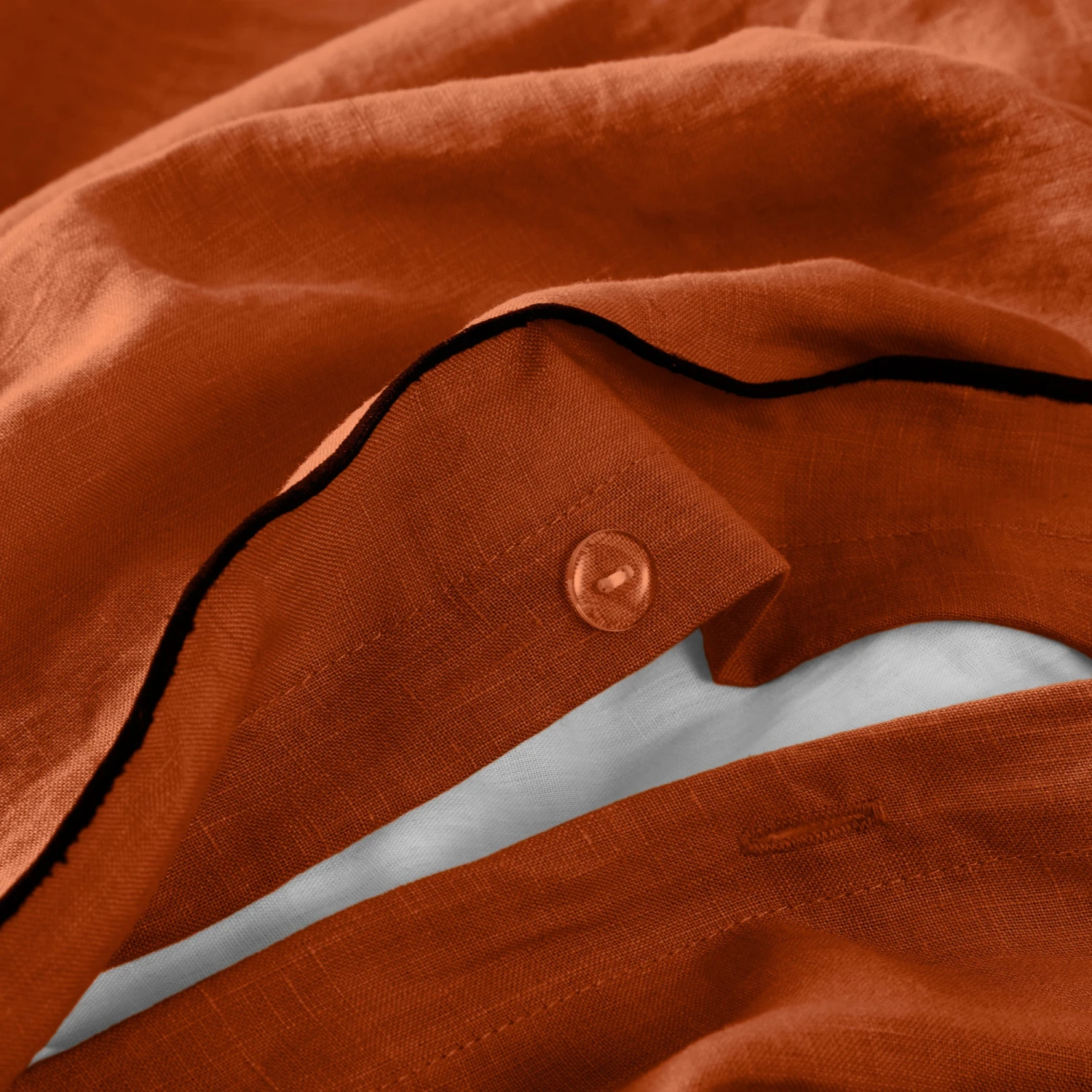 Housse De Couette CARLINA Terracotta Et Bourdon Noir 8 Housse De Couette CARLINA Terracotta Et Bourdon Noir – Image 8