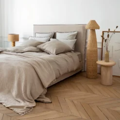 Housse De Couette CARLINA Ficelle Et Bourdon Noir -Décoration & meubles pour la maison housse de couette CARLINA 005724 N3G 2