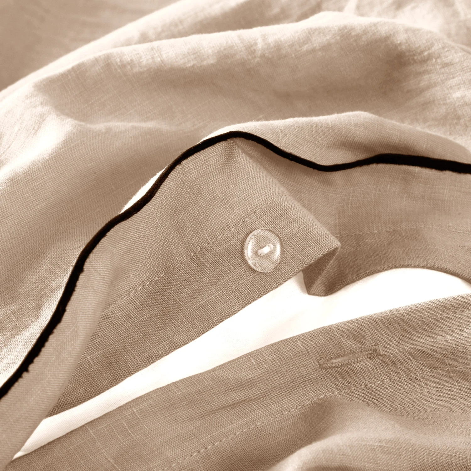 Housse De Couette CARLINA Sable Et Bourdon Noir 7 Housse De Couette CARLINA Sable Et Bourdon Noir – Image 7