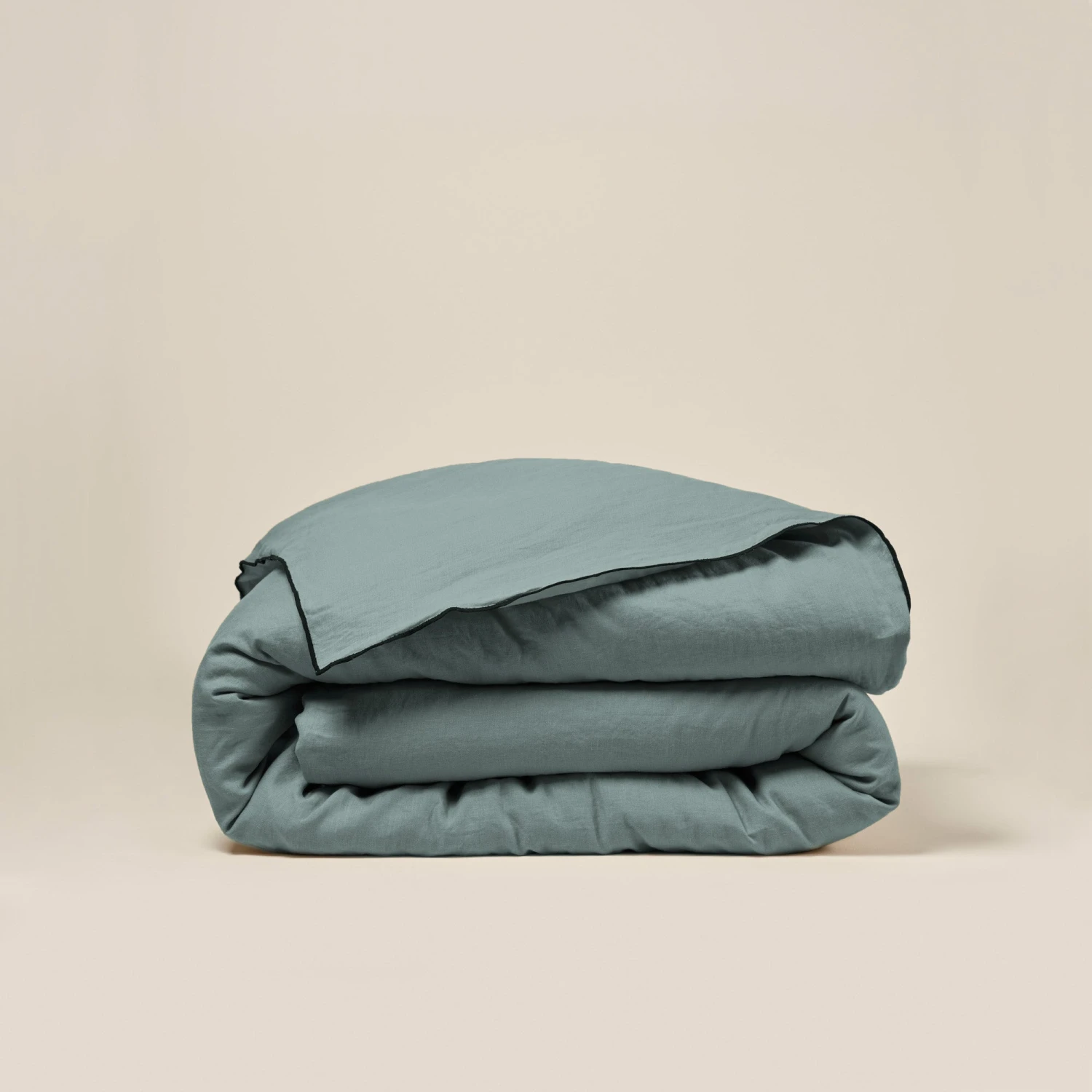 Housse De Couette CARLINA Vert De Gris Et Bourdon Noir 3 Housse De Couette CARLINA Vert De Gris Et Bourdon Noir – Image 3