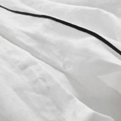 Housse De Couette CARLINA Blanc Pur Et Bourdon Noir -Décoration & meubles pour la maison housse de couette CARLINA 005724 WG 6