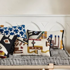 Housse De Coussin AIYANA Naturel Et Cobalt -Décoration & meubles pour la maison housse de coussin AIYANA 008441 NB CM 1