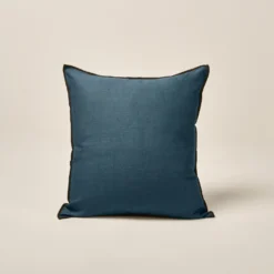 Housse De Coussin CARLINA Pétrole Et Bourdon Noir