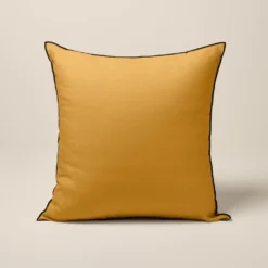 Housse De Coussin CARLINA Ocre Et Bourdon Noir