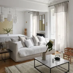 Housse De Coussin CARLINA Calcaire Et Bourdon Noir -Décoration & meubles pour la maison housse de coussin CARLINA 006407 N2G C1 10