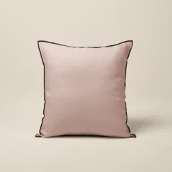 Housse De Coussin CARLINA Rose Poudré Et Bourdon Noir
