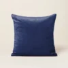 Housse De Coussin CASTIGLIONE Bleu Nuit Et Taupe