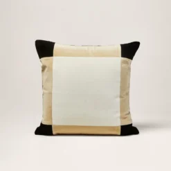 Housse De Coussin DAMIAN Ivoire Naturel Et Noir